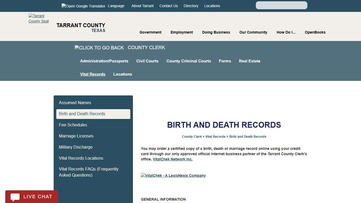 Birth and Death Records